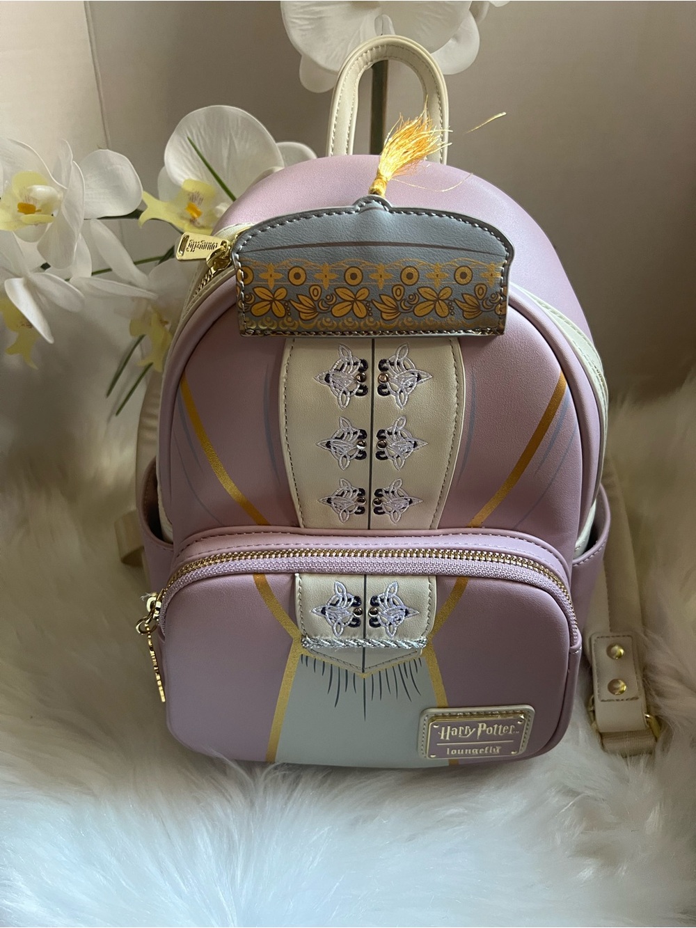 Loungefly Pink and Gold Harry Potter Backpack